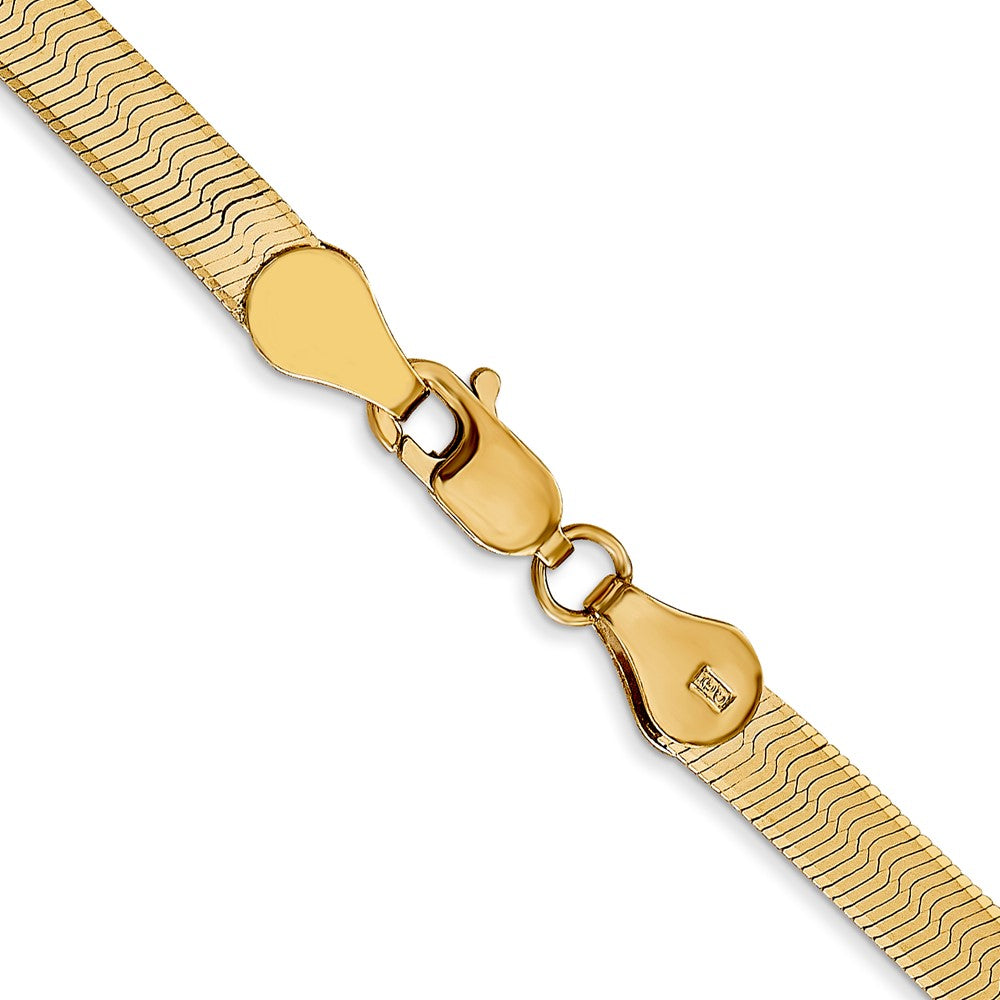 14K 20 inch 4mm Silky Herringbone with Lobster Clasp Chain