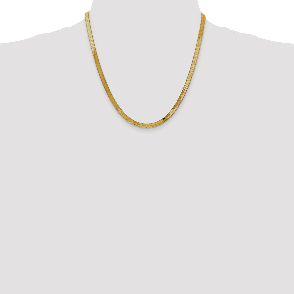 14K 20 inch 4mm Silky Herringbone with Lobster Clasp Chain