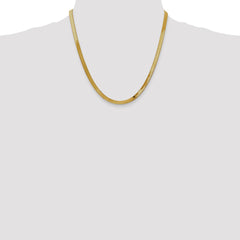 14K 20 inch 4mm Silky Herringbone with Lobster Clasp Chain