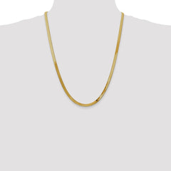 14K 24 inch 4mm Silky Herringbone with Lobster Clasp Chain