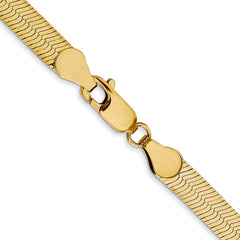 14K 16 inch 5mm Silky Herringbone with Lobster Clasp Chain