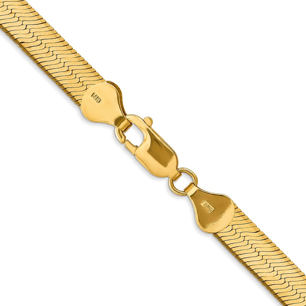 14K 24 inch 6.5mm Silky Herringbone with Lobster Clasp Chain