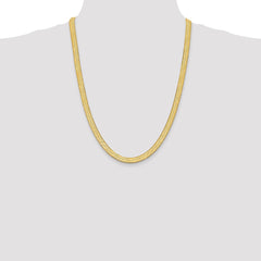 14K 24 inch 6.5mm Silky Herringbone with Lobster Clasp Chain