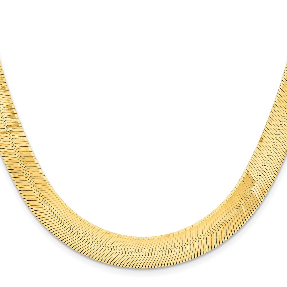 14K 24 inch 10mm Silky Herringbone with Lobster Clasp Chain