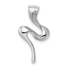 14k White Gold Polished Slide Fits up to 2mm Regular/4mm Fancy or Reversible Omega - 3