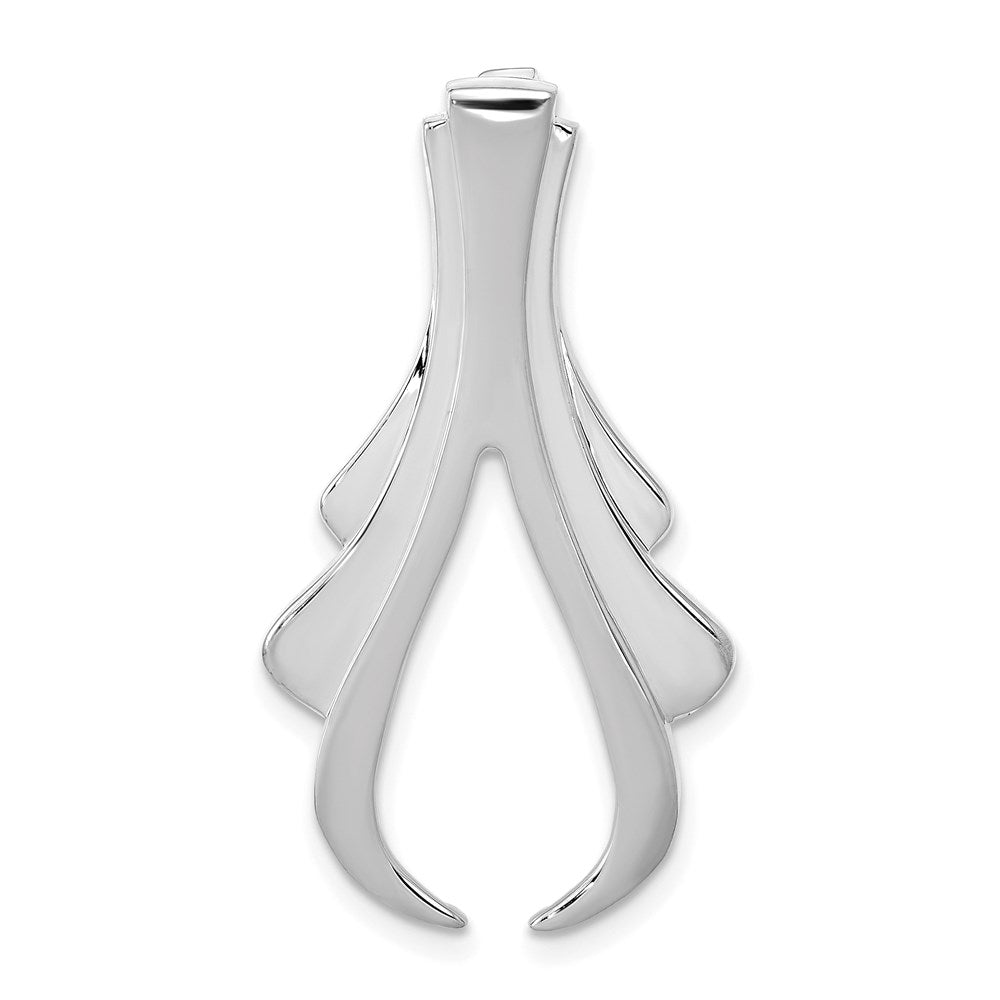 14k White Gold Polished Slide Fits up to 6mm Regular/8mm Fancy or Reversible Omega - 2
