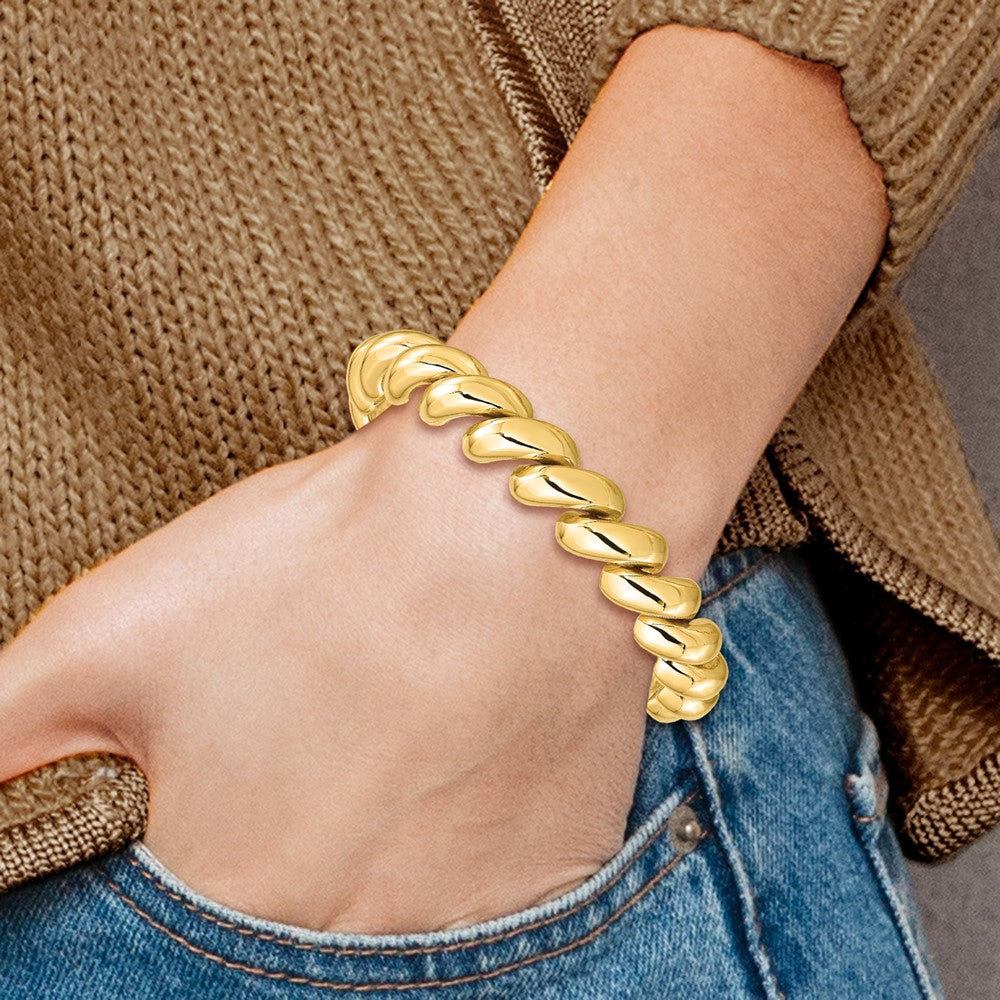 14k Polished 12mm 7 inch San Marco Bracelet