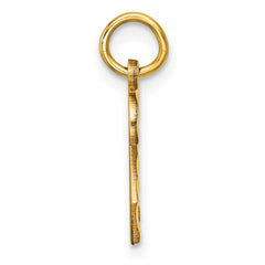 14k Small Brushed Diamond-cut Number 2 Charm