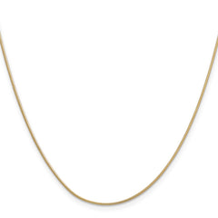 14K 22 inch .9mm Round Snake with Lobster Clasp Chain