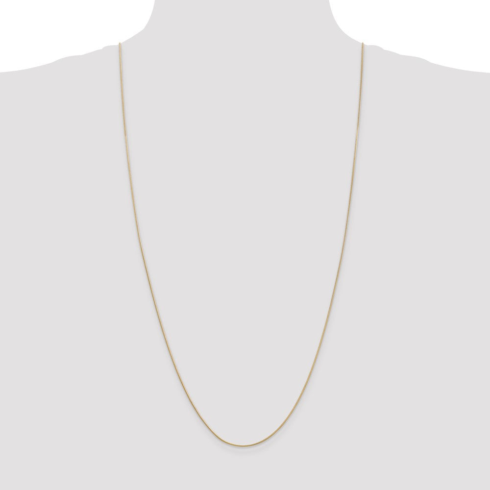 14K 30 inch .9mm Round Snake with Lobster Clasp Chain