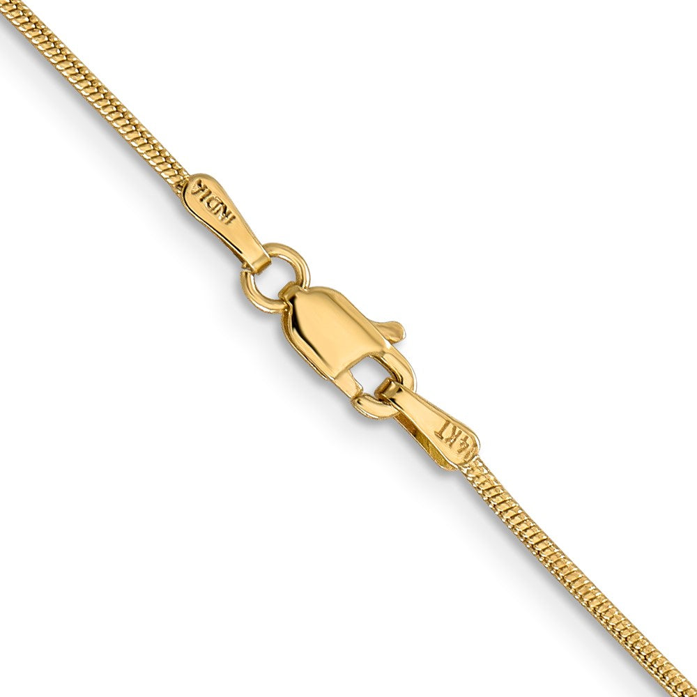 14K 16 inch 1.1mm Round Snake with Lobster Clasp Chain