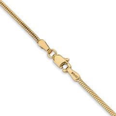 14K 18 inch 1.6mm Round Snake Lobster Clasp Chain