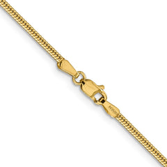 14K 24 inch 1.85mm Round Snake Lobster Clasp Chain