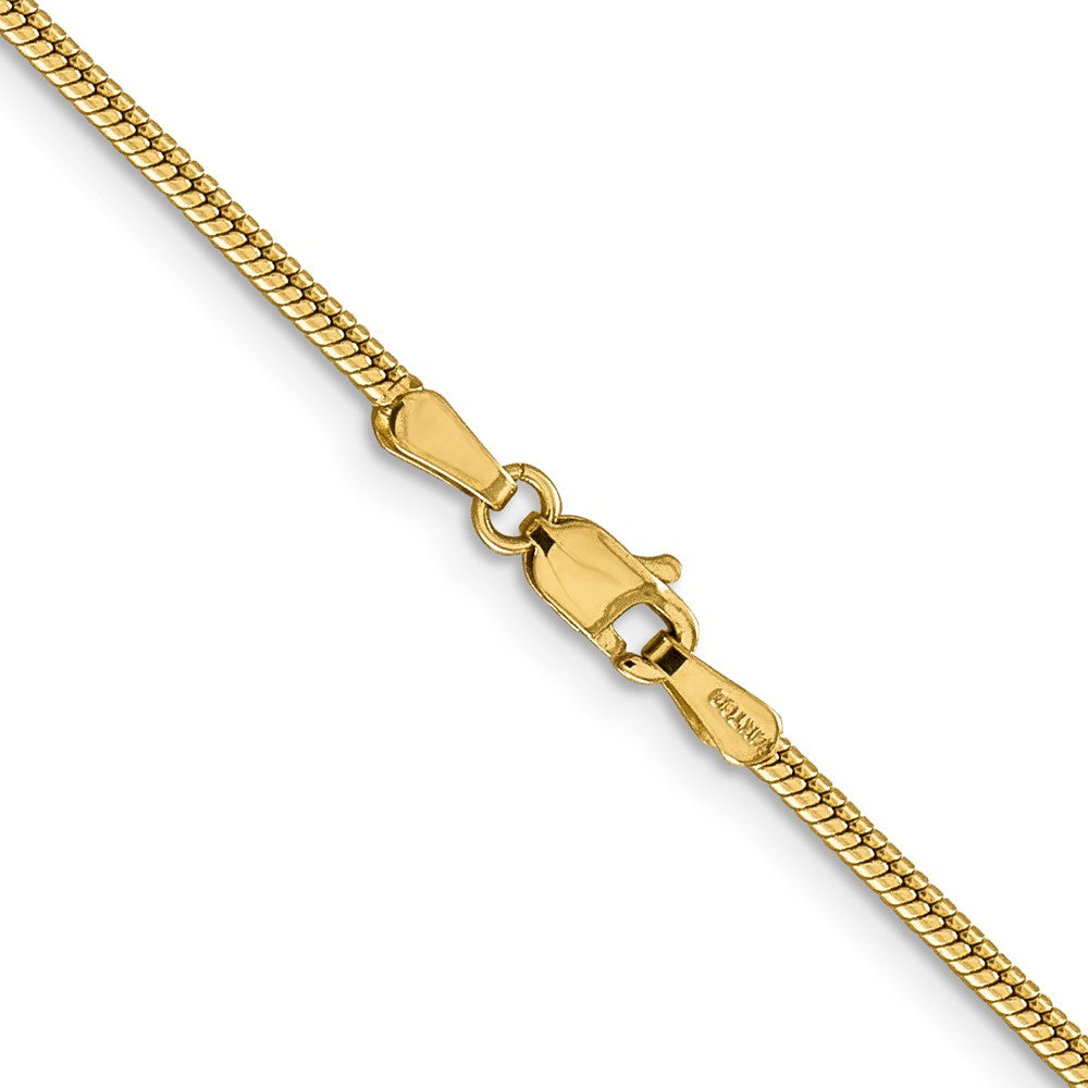 14K 26 inch 1.85mm Round Snake Lobster Clasp Chain