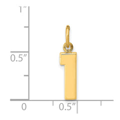 14k Small Polished Number 1 Charm - 2