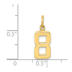 14k Small Polished Number 8 Charm - 2