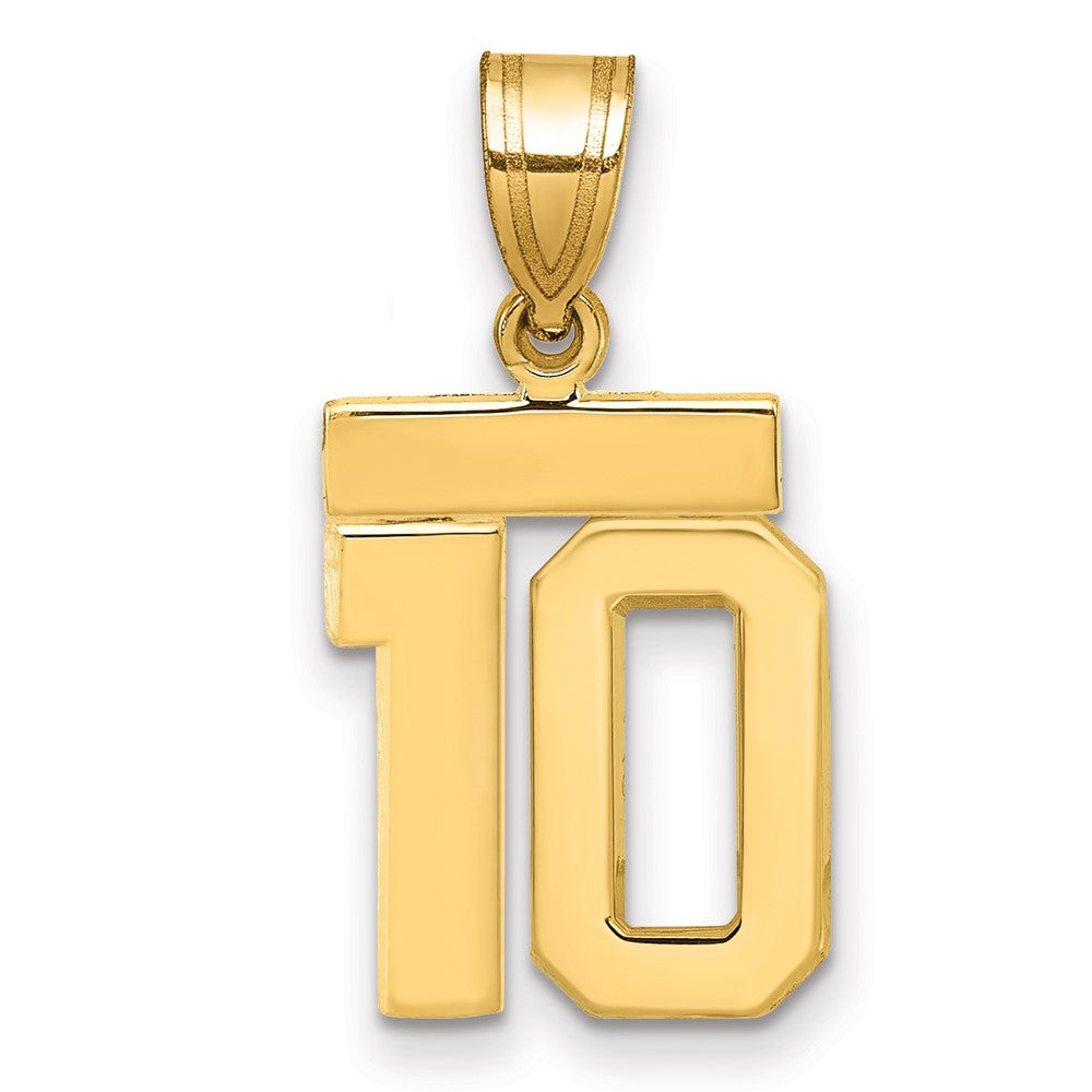14k Small Polished Number 10 Charm - 2