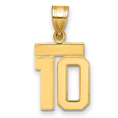 14k Small Polished Number 10 Charm - 2