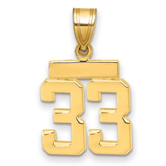 14k Small Polished Number 33 Charm - 2