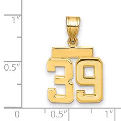 14k Small Polished Number 39 Charm - 2