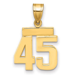 14k Small Polished Number 45 Charm - 2