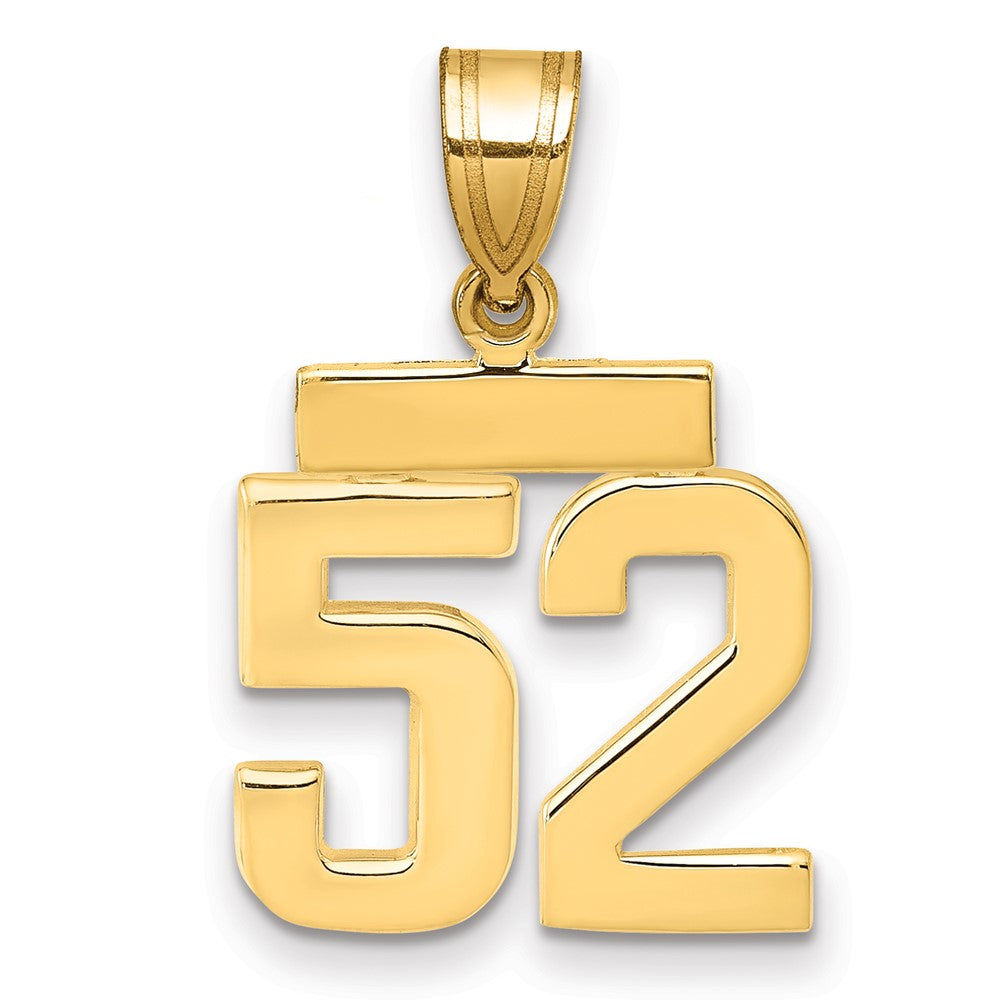 14k Small Polished Number 52 Charm - 2