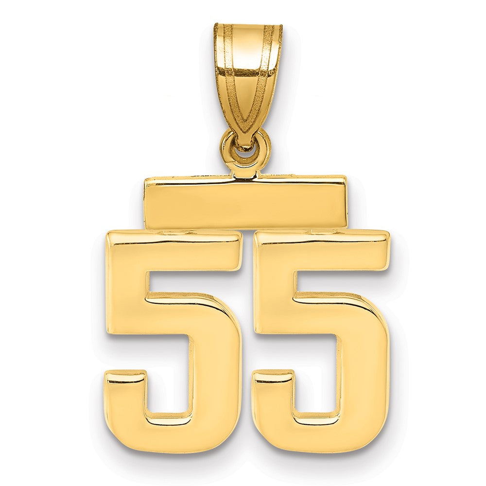14k Small Polished Number 55 Charm - 2