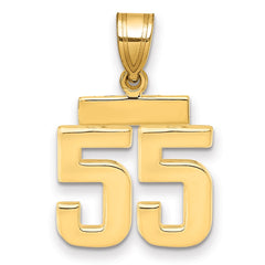 14k Small Polished Number 55 Charm - 2