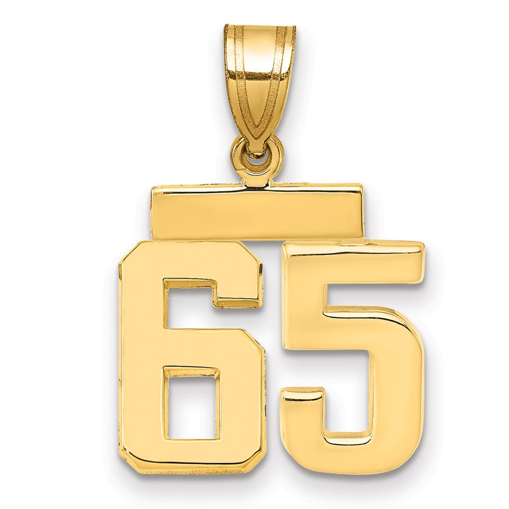 14k Small Polished Number 65 Charm - 2
