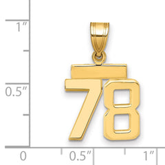 14k Small Polished Number 78 Charm - 2