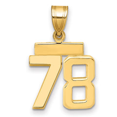 14k Small Polished Number 78 Charm - 2