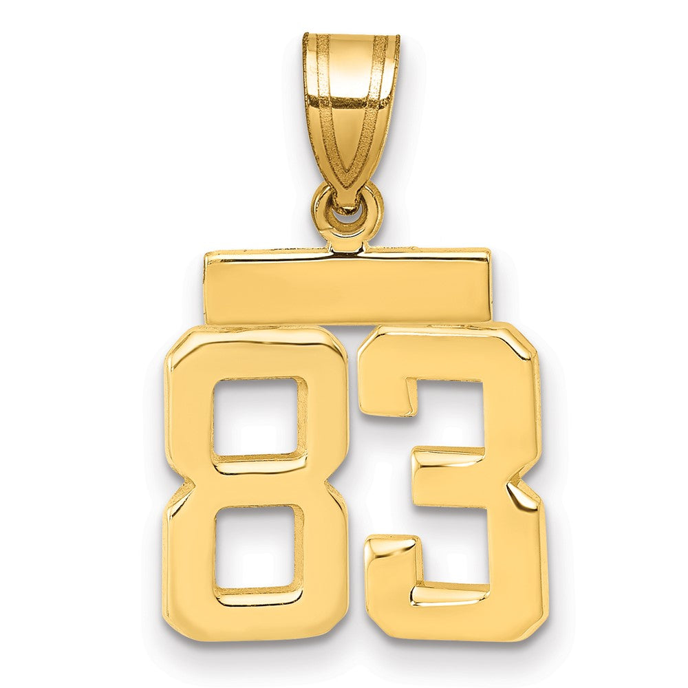 14k Small Polished Number 83 Charm - 2