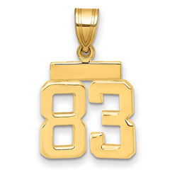 14k Small Polished Number 83 Charm - 2