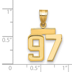 14k Small Polished Number 97 Charm - 2