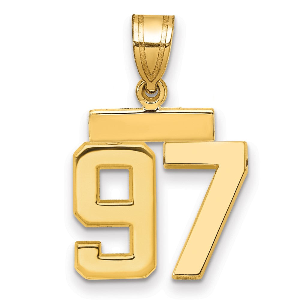 14k Small Polished Number 97 Charm - 2