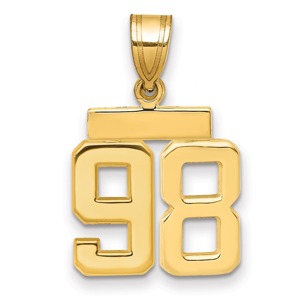 14k Small Polished Number 98 Charm - 2