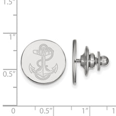 Sterling Silver Rhodium-plated LogoArt US Naval Academy Anchor Lapel Pin