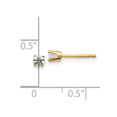14ky .20ct. I2 K-L Diamond Stud Push-on Post Earrings