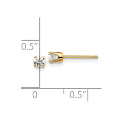 14ky .25ct. I2 K-L Diamond Stud Push-on Post Earrings