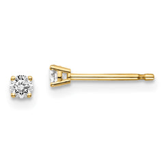 14y .10ct. I1 J-K Diamond Stud Push-on Post Earrings