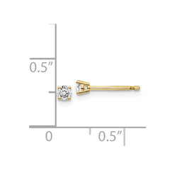 14y .15ct. I1 J-K Diamond Stud Push-on Post Earrings