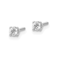 14kw .15ct SI3 G-I Diamond Stud Thread on/off Post Earrings