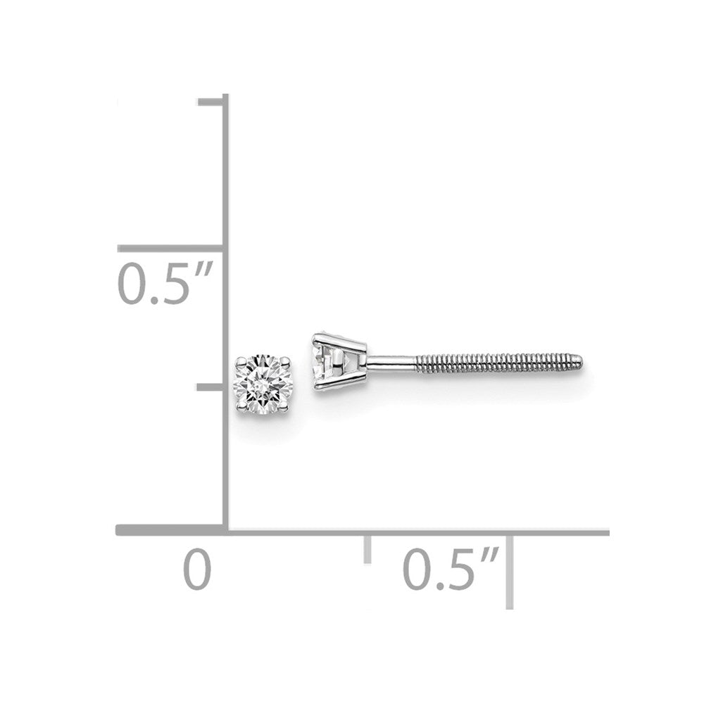 14kw .15ct SI3 G-I Diamond Stud Thread on/off Post Earrings