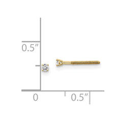 14ky .05ct. SI3 G-I Diamond Stud Thread on/off Post Earrings