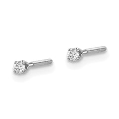 14kw .05ct. SI3 G-I Diamond Stud Thread on/off Post Earrings