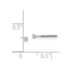 14kw .05ct. SI3 G-I Diamond Stud Thread on/off Post Earrings