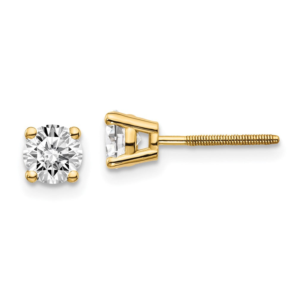 14ky .75ct. SI3 G-I Diamond Stud Thread on/off Post Earrings