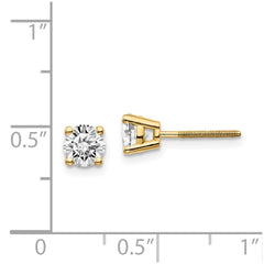 14ky .95ct. SI3 G-I Diamond Stud Thread on/off Post Earrings