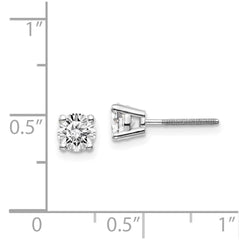 14kw .95ct VS2/SI1 G-I Diamond Stud Thread on/off Post Earrings