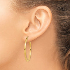 14k 2mm Square Tube Hoop Earrings - 8
